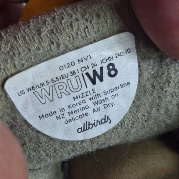 Allbirds WRU Wool Mizzle Shoes Mid Top Running Sneaker Womens Size 8 - 0120 NV1 - Picture 13 of 13